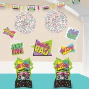Awesome Party Retro 80's Decades Theme Party Hanging Room Decorating Kit