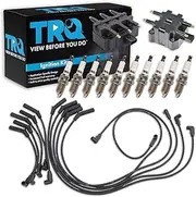 TRQ Ignition Kit Ignition Coil Spark Plugs Spark Plugs Wire Set Compatible with 1997-2003 Dodge Ram 2500 Ram 3500