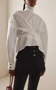[A.W.A.K.E. MODE] Twisted Stretch-Cotton Shirt