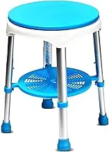 SJIALEN Shower Seat, Seniors Handicap Those Surgery Shower Stool with Anti-Slip Rubber Adjustable Legs 360 Degree Swivel Shower Chair Shower Chair