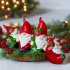 Cute Four Dwarfs Ornament Decorative Santa Claus Ornament Home Decor