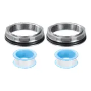 2Pcs Bulkhead Fitting 2" Female 304 Stainless Steel Water Tank Connector
