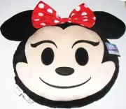 Disney Minnie Mouse Emoji Plush Pillow Cushion approx 12"x12" round