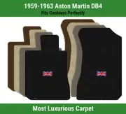 Lloyd Luxe Front Row Carpet Mats for '59-63 Aston Martin DB4 w/British Flag Logo