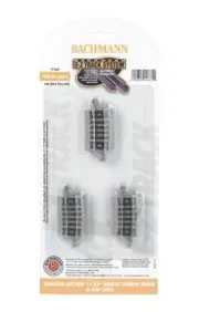 Bachmann E-Z Track 11-1/4" Radius Curve 1/4 Section pkg(6) - N Scale