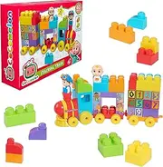 Just Play CoComelon Stacking Train, 40 Piece Large Building Block Set Includes JJ and Tomtom Figures, Color and Number Recognition, Multi-color