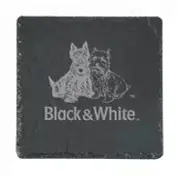BLACK & WHITE Whiskey Slate Coaster