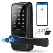 Smart Locks, Keypad, Keyless Fingerprint, BT, Code, IC Card, Key, Remote - Black