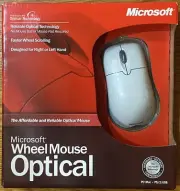 Vint. Microsoft Wheel Mouse Optical Mouse PC/MAC USB PS2 0302 X08-71117A SEALED!