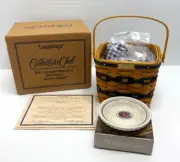 LONGABERGER JW Collection Mini 1999 Two Pie Basket Complete Set & Pie Plate--NEW