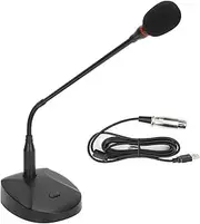 USB Desktop Conference Microphone High Sensitivity Broadcast Lecture Microphone with Gooseneck Hose Design for Clear Sound Suitable for Online Teaching Game Streaming and Live