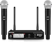 D Debra VM302 VHF Wireless Microphone System with Dual Handheld Mic Have XLR Interface, 80M Range, for Home Karaoke Wedding Conference Speech
