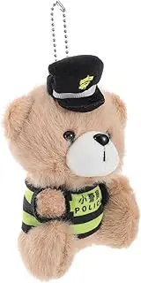 Abaodam Cute Police Bear Plush Keychain Soft Mini Stuffed Animal Pendant for Bag Backpack Phone Unique Decorative Accessory with Fine Craftsmanship
