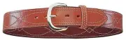 Bianchi B9 Fancy Stitched Belt - Plain Tan/Suede, Brass Buckle