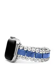 Lagos Stainless Steel & Ultramarine Ceramic Apple Smart Watchband Bracelet