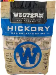 Hickory BBQ Smoking Wood Chips, 180 Cubic Inches