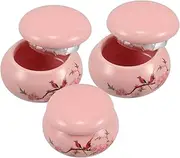Healeved Travel-friendly 3pc Ceramic Makeup Jars Empty Lipstick Tubes Sample Containers for Creams Oils