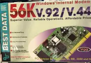Vintage Best Data 56K Internal Data Fax Modem V.92/V.44 PCI Verion