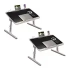 2X 70X45cm Black Small Laptop Bed Portable Foldable Study Table Adjustable