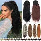 Long Thick Body Wave Kinky Curly Ponytail Puff Drawstring Clip in Hair Extension