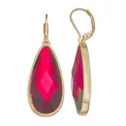 Nine West Red Pear Shaped Stone Drop Earrings