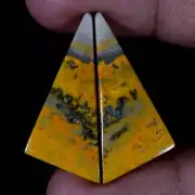 Natural BumbleBee Jasper Match Pair 26.30 Cts. Cabochon Gems For Earring Jewelry