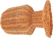 Zerodeko Rattan Woven Hat Display Rack Stand Decorative Storage for Caps Wigs Headwear Stylish Holder for Home Shops Supermarkets Keeps Hats Great Shape