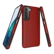 For Samsung Galaxy S21 Case Armour Protective Strong Cover Red
