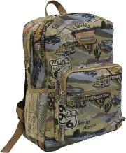 USA Backpack Route 66 Travel Canvas Adjustable Heavy Duty Roadtrip Tapestry New