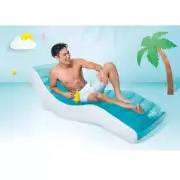 INTEX Pool Lounger Inflatable Pool Float Inflatable Chair Blue and White Vinyl v