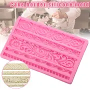 3D Silicone Flower Fondant Mold Bake Cake Border Decor Sugar Icing Paste Mould