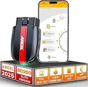 ANCEL BD200 Bluetooth OBD2 Scanner with Car Battery Test- Code Reader & Check Engine Diagnostic Scan Tools, Exclusive App On iOS & Android, Wireless OBDII Adapter Works for 1996 & Newer Vehicles