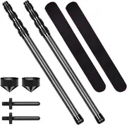 imgokaha Telescoping Tarp Poles, Replacement Canopy Adjustable Carbon Fiber Rods Set of 2, Portable & Lightweight Tent Tarps for Awning, Outdoor Camping, Hiking 2.1M, Black
