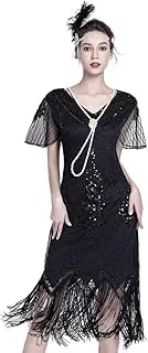 [JICAGOM] 1920 Dresses for Women Gatsby Dresses for Women Sequin Flapper Dress 1920s Great Gatsby Themed Roaring 20s Dresses
