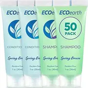 EcoEarth Travel Shampoo and Conditioner Set (1 fl oz, 100 Pieces, Spring Breeze), Delight Your Guests with a Revitalizing and Refreshing Hotel Toiletries and Guest Hospitality in Bulk