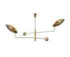 Curved Shade Handmade Pendant Mid Century Modern Raw Brass Sputnik chandelier