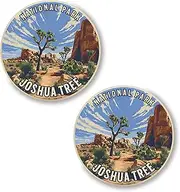 [No Thorns Media] Joshua Tree National Park California 2 Pack Pinback Buttons 2.25" Fun Pins for Clothes, Backpacks, Hats, and Jackets - Cartoon, Retro, and Punk Style Lapel Badges, Slogans, and Party Pins ID45000,