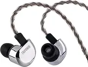 Linsoul Tripowin Ruta10 in Ear Monitor, 10mm LCP Dynamic Driver IEM Earphones, HiFi Wired Earbuds, with CNC Alloy Shell and Detachable SilverPlated Cable for Musician Audiophile (Silver)