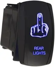 E Support Car 12V 20A Light Button Rocker Toggle Switch Blue LED Rear Light