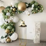 154Pcs Sage Green Balloon Garland Arch Kit Suitable For Bohemian Wedding Birthday Event Party Anniversary Room Decoration