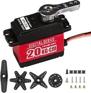 LewanSoul LD-20MG Full Metal Gear Standard Digital Servo with 20kg High Torque Aluminium Case for Robot RC Car(Control Angle 180)