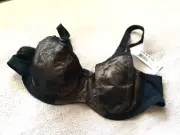 Elomi 46D Black Imogen Padded Demi Underwire Cup Bra Style 8480 NWT