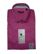 Van Heusen Men's Dress Shirts Long Sleeve Slim Fit No Iron 16 17 17.5 Dusty Pink