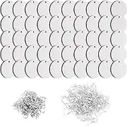 50Pcs Round Sublimation Blank Earrings with Earring Hooks and Jump Rings Unfinished Heat Transfer Earrings