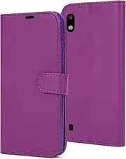 Amaze!uk Leather Phone Case Cover For Samsung Galaxy A10 Flip Protective Wallet Style Open Book Magnetic Stand Samsung A10 / M10 6.2" Phone Case (Purple)