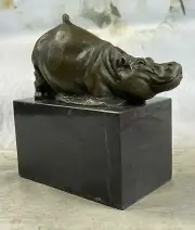 Statue Sculpture hippo Wildlife Art Deco Style Art Nouveau Style Bronze Figurine