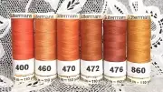 6 different orange colors GUTERMANN 100% polyester thread 110 yard spools