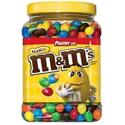 An Item Of M&M's Peanut Chocolate Candy Pantry Size plastic Jar (62 Oz.)