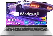 [AOC] Laptop Computer 16GB RAM 512GB SSD Work Laptops 15.6 Inch FHD Screen Premium Laptop (Up to 3.6GHz) Windows 11 Laptop Computer, Light&Thin, Metal Shell, Webcam, Type-C, USB3.2