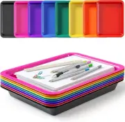 Set of 8 Colorful Trays for Kids - Perfect for Crafts and Lego Organization